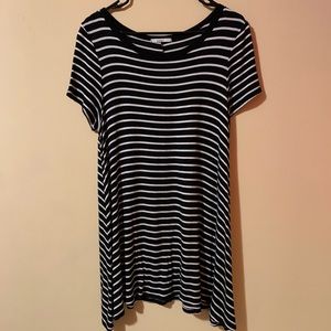 Black & White Striped T-Shirt Dress